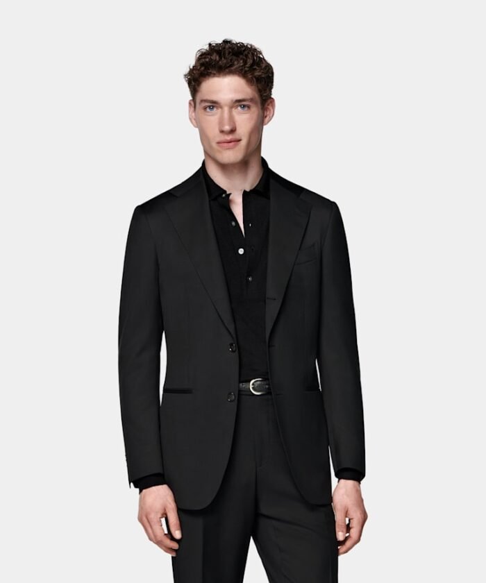 Au Noir Stretch Short-Sleeve Polo | Fairmont Black - Image 1