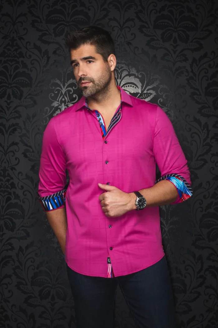 Au Noir Stretch Shirt | Capazza Fuchsia - Image 2