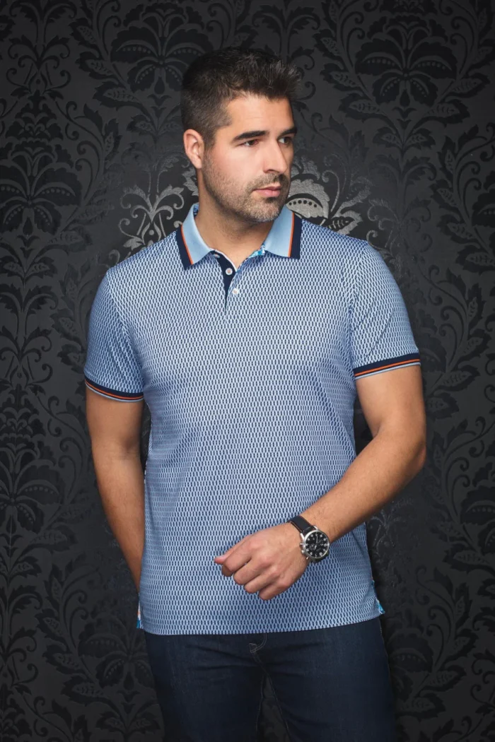 Au Noir Stretch Short-Sleeve Polo | Benz Light Blue - Image 2
